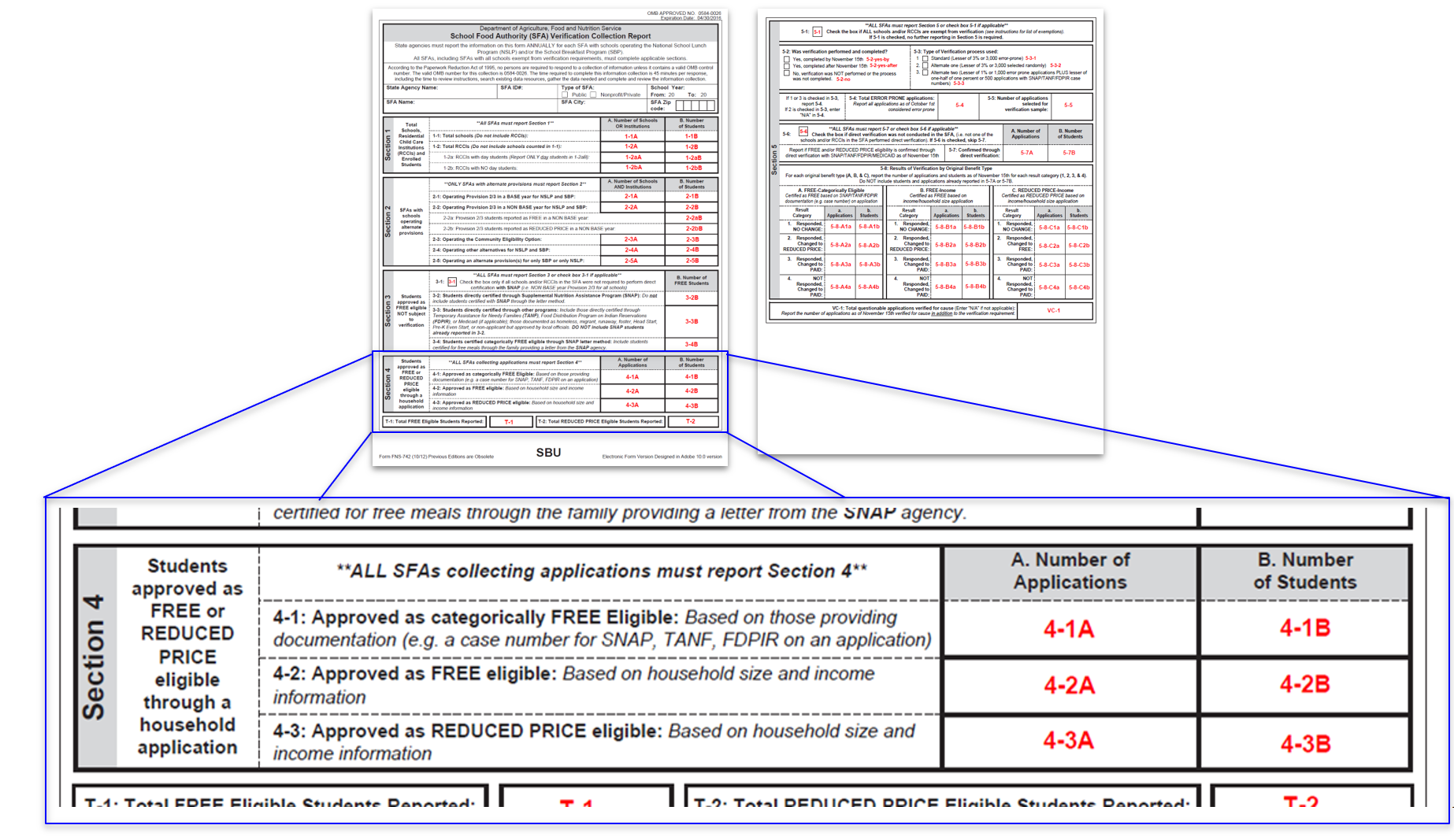 A picture of the paper-based version of the FNS-742 form